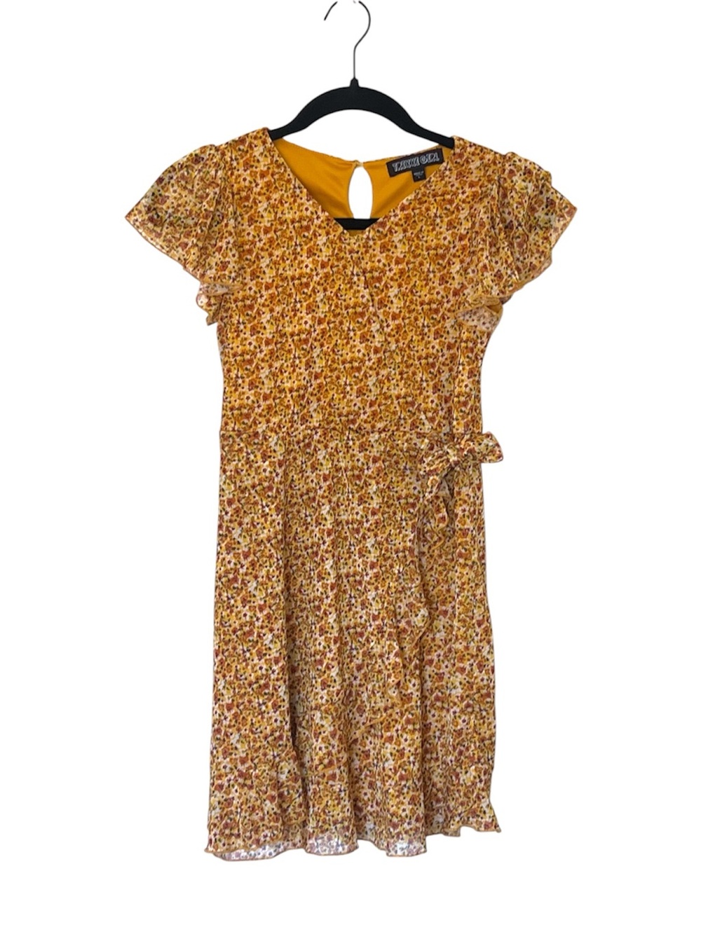 Trixxi Girl Yellow Floral Midi Dress